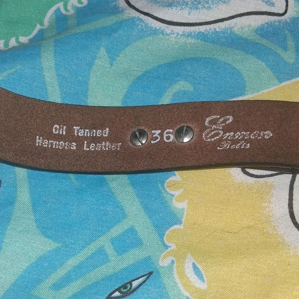 80s Ducks Unlimited Deer Emblem Vintage Brown Leather Belt